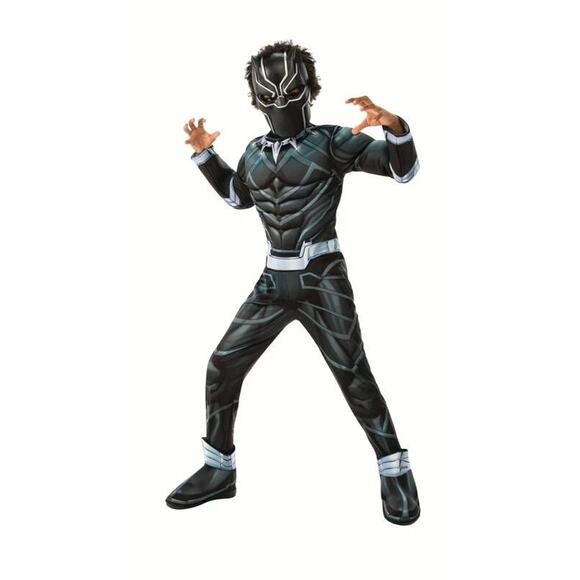 New Black Panther Halloween Costume Boys Sz Small 4-6 Marvel Avengers Rubies - Picture 1 of 1